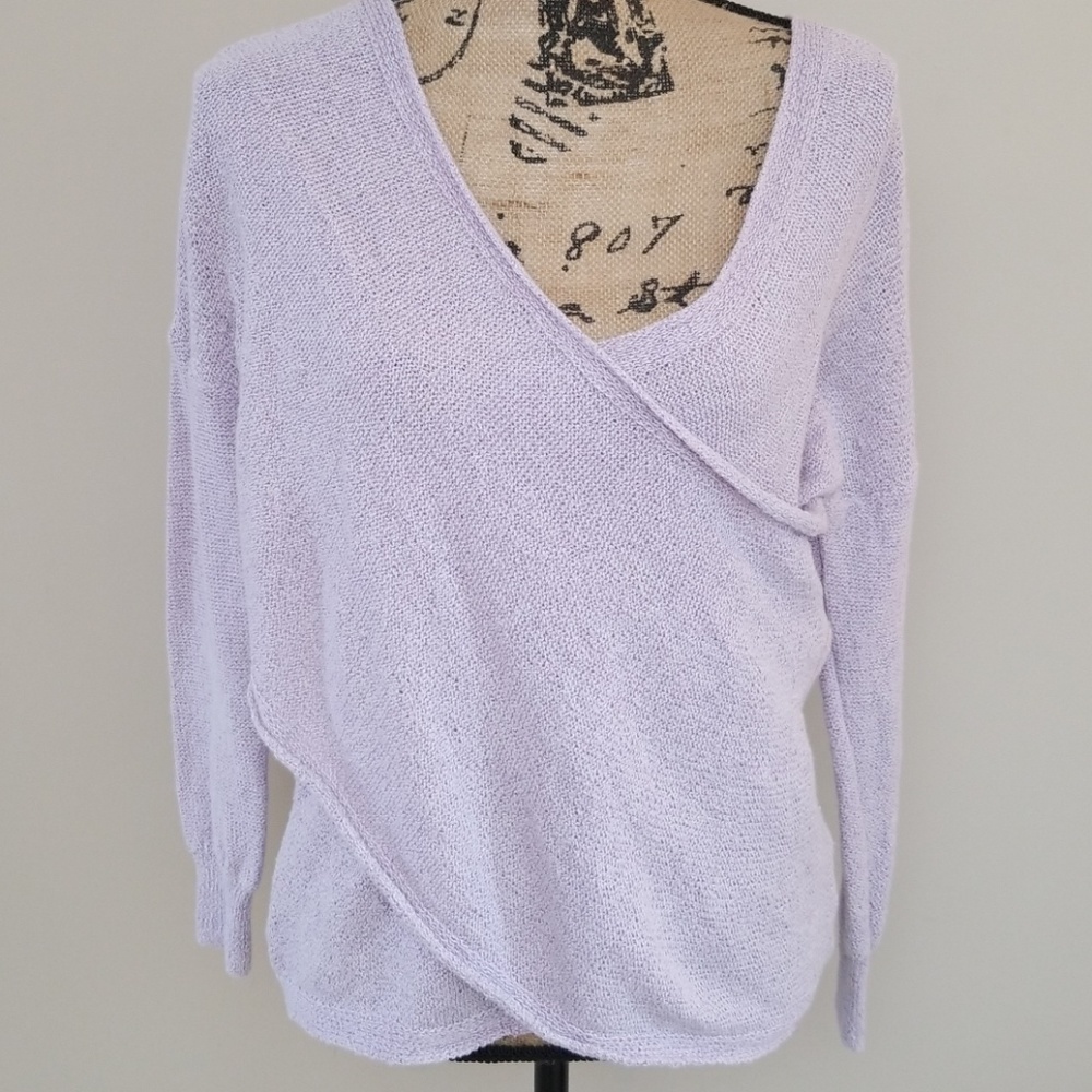 Kimchi Blue wrap front lavender sweater in size XS